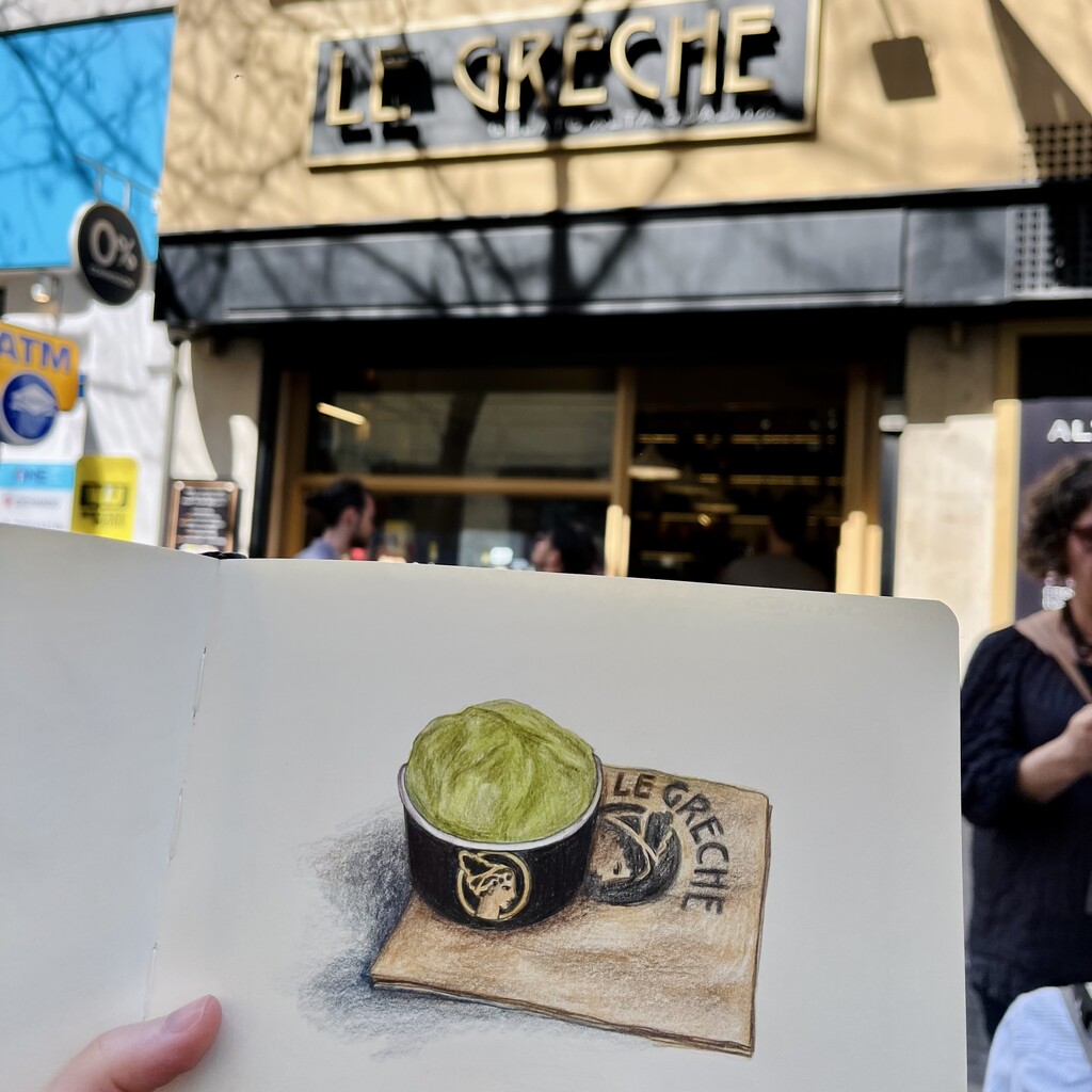 Sketch of a gelato from Le Greche.